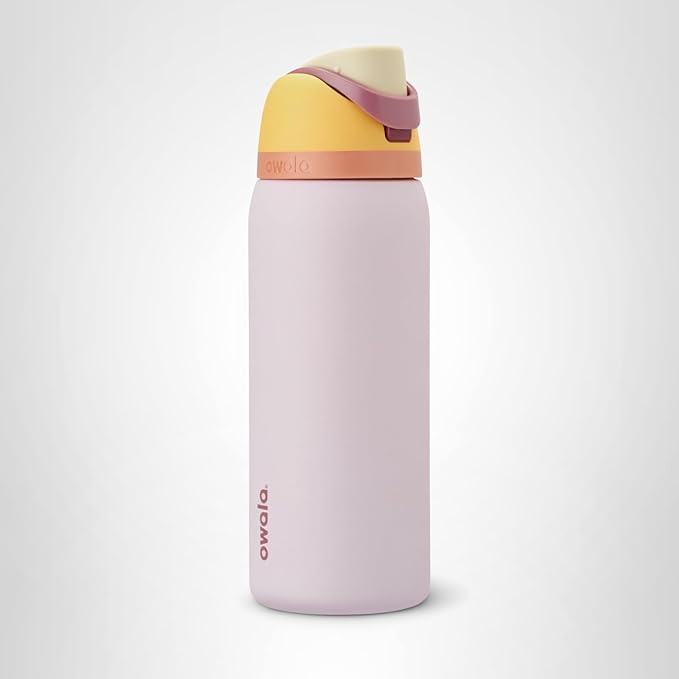 Owala FreeSip Insulated Stainless Steel Water Bottle with Straw for Sports and Travel, BPA-Free, 32 Ounce, Candy Store