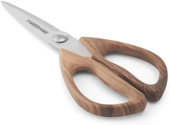 Farberware 5221282 All Purpose Shear, Pecan Wood Handles 8.2 x 3.5 x 0.5 inches