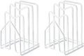 SUNFICON 2 Pack White Cutting Board Holder Rack Pot Pan Lids Holder Chopping Board Organizer Thin Bakeware Tray Dry Display Stand Kitchen Countertop Cabinet Office