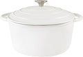 Dutch Oven,Cast Iron Dutch Ovens,Dutch Oven Pot with Lid,5 QT Enamel Dutch Pot,Dutch Ovens with Dual Handles,Cast Iron Pot for Braiser,Cooking,Gifts for Family,White