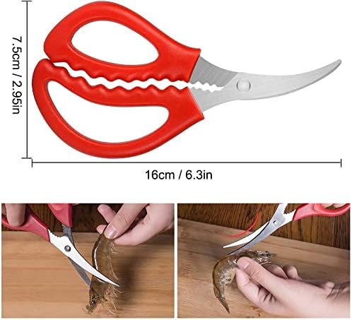 Calary 4Pcs Seafood Scissors Crab Scissors Seafood Shears Multifunctional Crab Leg Crackers and Tools