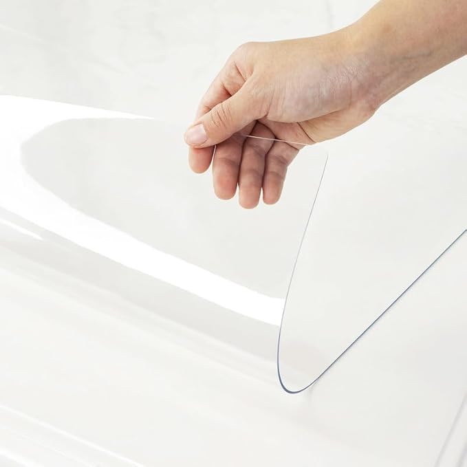 Warmstar Clear Table Cover Protector 32 x 72 Inch,1.5mm Thick Plastic Table Cover Rectangle,PVC Clear Table Protector,Desk Protector Mat for Kitchen, Dresser, Writing Desk，Dining Room Table