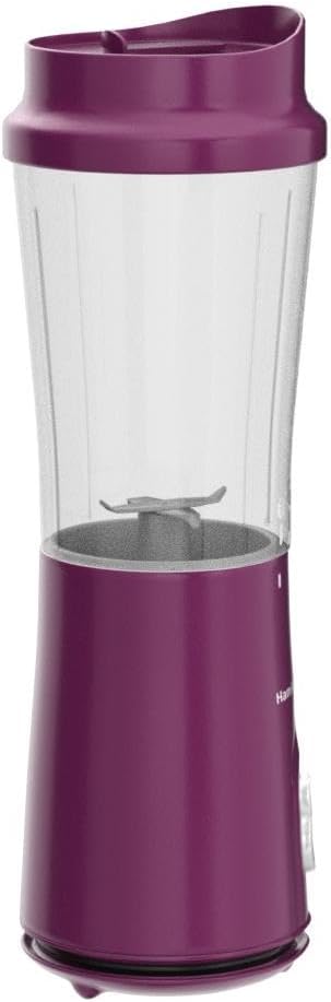 Hamilton Beach Portable Blender for Shakes and Smoothies, 14 Oz BPA Free Travel Cup & Lid, Durable Stainless Steel Blades, Personal Smoothie Blender, Raspberry, 51131G