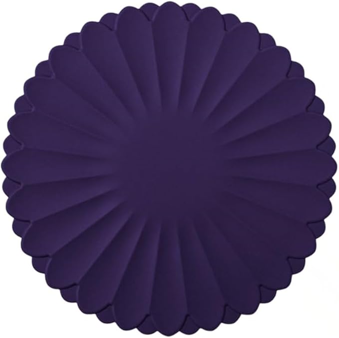 Heat-Resistant Silicone Trivet Mats, Non-Slip Hot Plate Holder for Kitchen Countertops & Dining Table, Reusable Pot Holder Pad with Secure Grip, Dishwasher Safe (Purple, Diameter: 30cm/11.81")