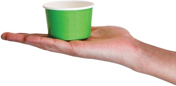 UNIQ 1000-Count 4 oz Paper Ice Cream Cups Green Color | Disposable Dessert Bowls for Ice Cream, Yogurt, Gelato | Frozen Dessert Supplies