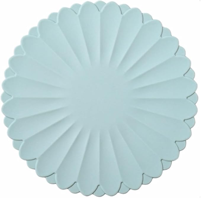 Heat-Resistant Silicone Trivet Mats, Non-Slip Hot Plate Holder for Kitchen Countertops & Dining Table, Reusable Pot Holder Pad with Secure Grip, Dishwasher Safe (Sea Sky Blue, Diameter: 30cm/11.81")