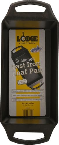 Lodge Cast Iron Loaf Pan 8.5x4.5 Inch, Black (Pack of 3)