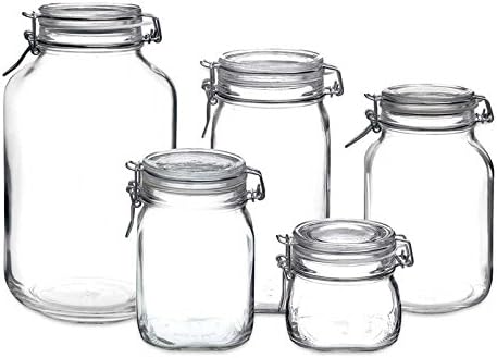 Bormioli Rocco Fido Clear Glass Jar with 85 mm Gasket, 2 Liter