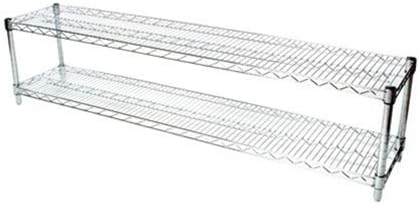 Shelving Inc. 14" d x 60" w Chrome Wire Shelving with 2 Tier Shelves, Weight Capacity 800lbs Per Shelf