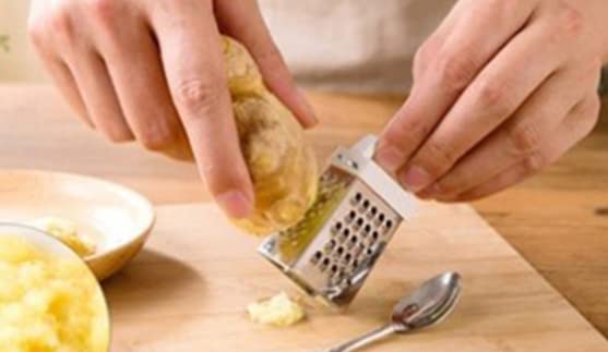 Mini Grater, Stainless Steel Cheese Ginger Vegetable Spices Small Grater for Kitchen (Blue)