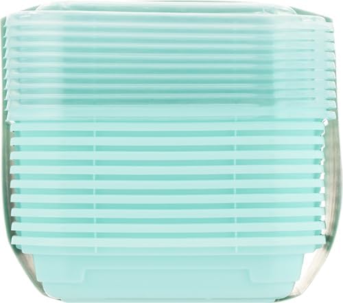 GoodCook 2-Compartment Food Storage Container Set with Snap-Shut Lids, Reusable Divided Snack Containers with Lids, Blue (Pack of 40)