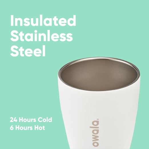 Owala SmoothSip Insulated Stainless Steel Coffee Tumbler, Reusable Iced Coffee Cup, Hot-Coffee Travel Mug, Perfect for Cappuccino, BPA Free, 10 oz, Gray (Cloudscape) (Pack of 8)