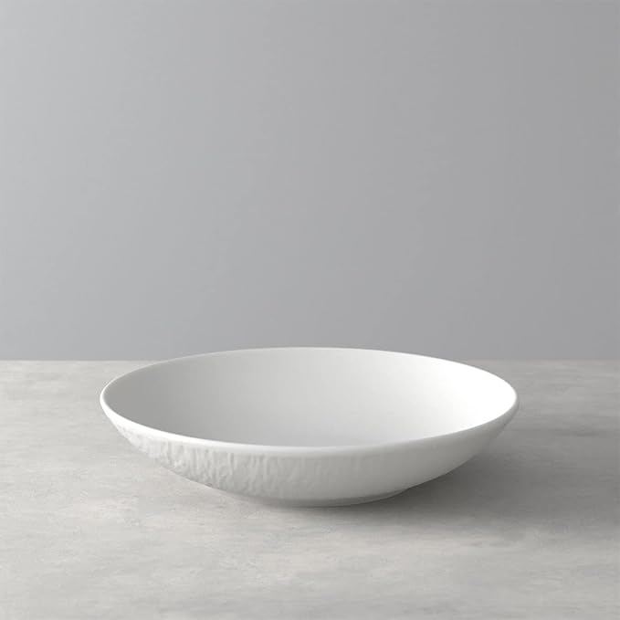 Villeroy & Boch Manufacture Rock Blanc 4-Piece Place Setting, Plates & Bowls, Premium Porcelain, Made in Germany, Matte White