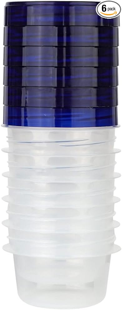 [4 Oz - Blue - 6 PK] Twist Top Food Storage Containers | Leak-Proof, Airtight Storage Canisters with Screw & Seal Lids | BPA-Free, Stackable, Reusable Kitchen Essentials, Snack | 4-Ounce