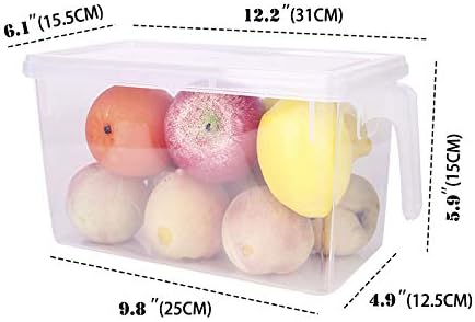 Sooyee Fridge Organizer,4 Pack Refrigerator Organizer Bins,Fridge Organizers and Storage Clear with Handle & Lid,Fruit Containers for Fridge,Fridge Storage To Keep Fresh for Food, Vegetables,5L
