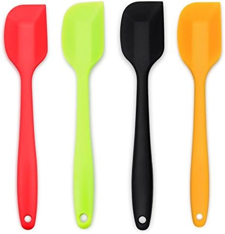 Silicone Spatula 4-piece Set, Heat-Resistant Non-stick Rubber Spatulas with Stainless Steel Core