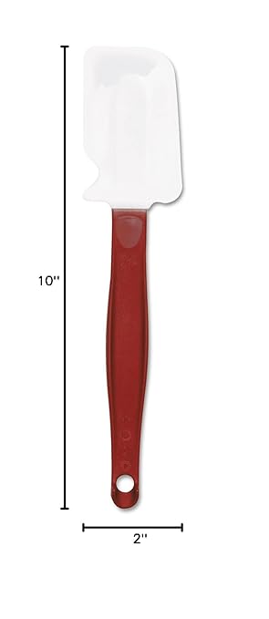 Rubbermaid Commercial Products High Heat Resistant Silicone Heavy Duty Spatula/Food Scraper, 9.5-Inch, 500°F Heat Resistant, Red Handle, for Baking/Cooking/Mixing, Commercial Dishwasher Safe