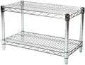 Shelving Inc. 14" d x 48" w Chrome Wire Shelving with 2 Tier Shelves, Weight Capacity 800lbs Per Shelf
