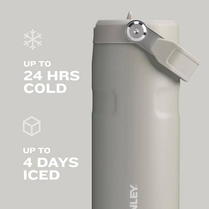 STANLEY IceFlow Flip Straw 2.0 Water Bottle 36 OZ | Built-In Straw with Larger Opening | Lightweight & Leak-Resistant | Insulated Stainless Steel | BPA-Free | Black 2.0