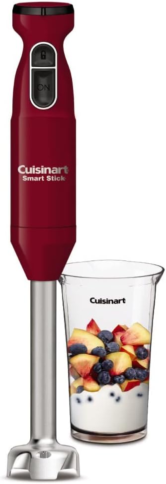 Cuisinart Smart Stick Two-Speed Hand Blender, Powerful Immersion Blender with 300-Watt Motor Blends Shakes, Smoothies, Puree, Baby Food, Soups & Sauces, CSB-175RP1, Red
