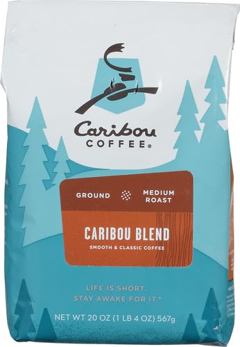 Caribou Coffee, Medium Roast Ground Coffee - Caribou Blend 20 Ounce Bag - Packaging May Vary (Pack of 3)