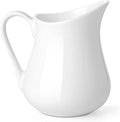 Gurygo 8-oz Creamer with Handle - Small Classic White Fine Porcelain Creamer Pitcher - Small Pitcher for Coffee Milk - Microwave & Freezer Safe