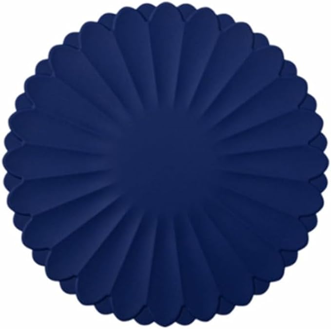 Heat-Resistant Silicone Trivet Mats, Non-Slip Hot Plate Holder for Kitchen Countertops & Dining Table, Reusable Pot Holder Pad with Secure Grip, Dishwasher Safe (Blue, Diameter: 18cm/7.09")