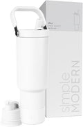 Simple Modern Trek Pivot | 40oz Flip Straw Tumbler with Handle | Water Bottle & Boot | Interchangeable Straw & Chug Lids | Insulated Stainless Steel Jug | Gym Sports Outdoors | Winter White