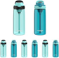 Contigo Aubrey Kids Dinos & Sharks Cleanable Water Bottle with Silicone Straw Spill-Proof Lid Dishwasher Safe 14oz 2-Pack (Pack of 4)