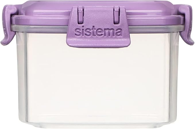 Sistema To Go Collection Mini Knick Knack Snack Container, 2 oz./60 mL, Pink/Green/Blue/Purple, 4 Count