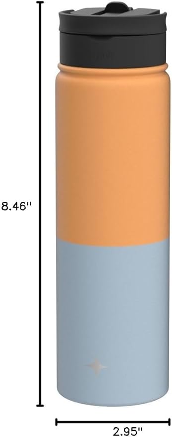 JoyJolt Triple Insulated Water Bottle with Straw Lid AND Flip Lid! 22oz Water Bottle, 12 Hour Hot/Cold Vacuum Insulated Stainless Steel Water Bottle. BPA-Free Leakproof Water Bottles - Thermos Bottle
