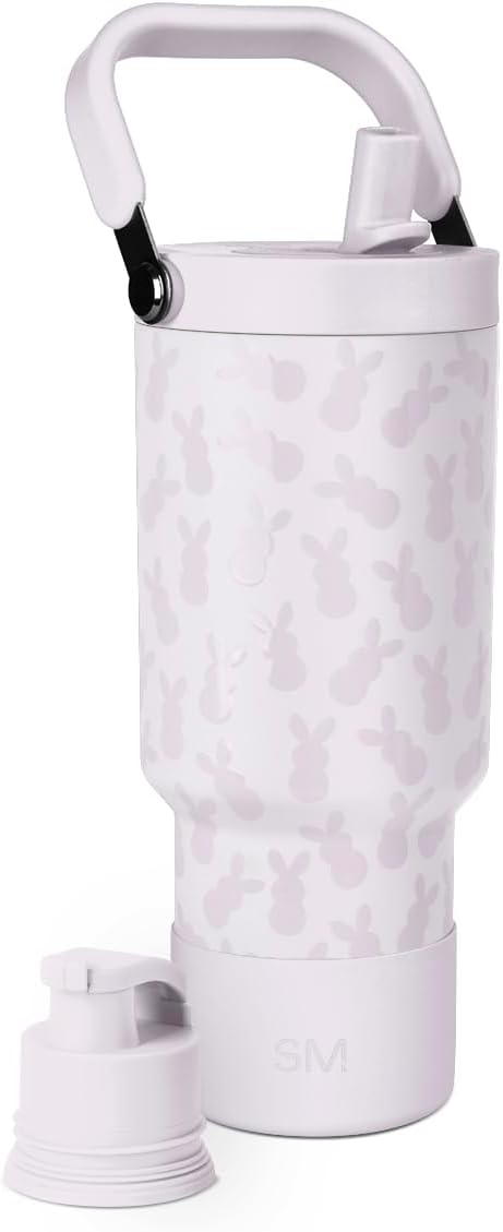 Simple Modern Easter Trek Pivot | 30oz Flip Straw Tumbler with Handle | Water Bottle & Boot | Interchangeable Straw & Chug Lids | Insulated Stainless Steel Jug | Gym Sports Outdoors | Easter Bunnies