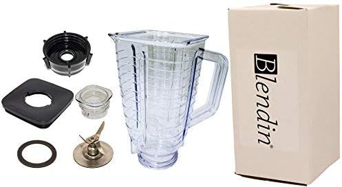 Blendin Replacement 40 Ounce -5 Cup- Square Top Plastic Blender Jar Set, Blender Cup Compatible with Oster and Osterizer Blenders, Complete Replacement Part Refresh Kit