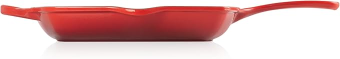 Le Creuset Enameled Cast Iron Signature Square Skillet Grill, 10.25", Cerise