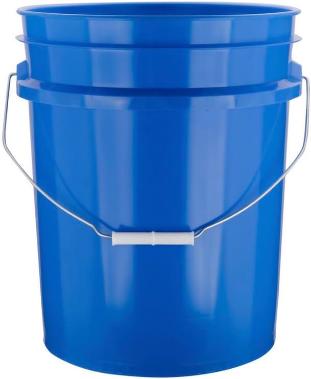 House Naturals 5 Gallon Premium HPDE Plastic Bucket - Made in USA Food Grade Storage Container, BPA Free All Purpose Pail (3, Blue)