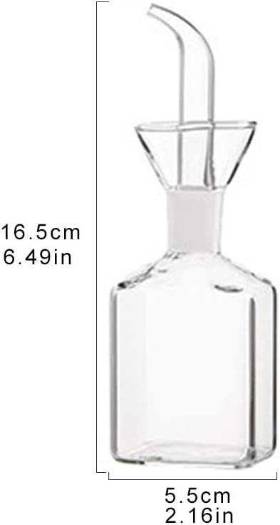 LandHope Oil Bottle Glass Olive Oil Dispenser Bottle Glass Cooking Oil Vinegar Measuring Dispenser With Spout for Kitchen and BBQ (125ml/4.27oz)