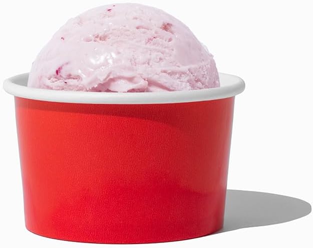 UNIQ 1000-Count 4 oz Paper Ice Cream Cups Red Color | Disposable Dessert Bowls for Ice Cream, Yogurt, Gelato | Frozen Dessert Supplies
