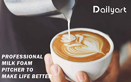 Milk Frothing Pitcher, Dailyart 6.8oz/200ml Milk Frother Cup 304 Stainless Steel Steaming Pitcher With Internal Scale, Espresso Accessories, Frother Pitchers For Espresso Machine Cappuccino Latte Art