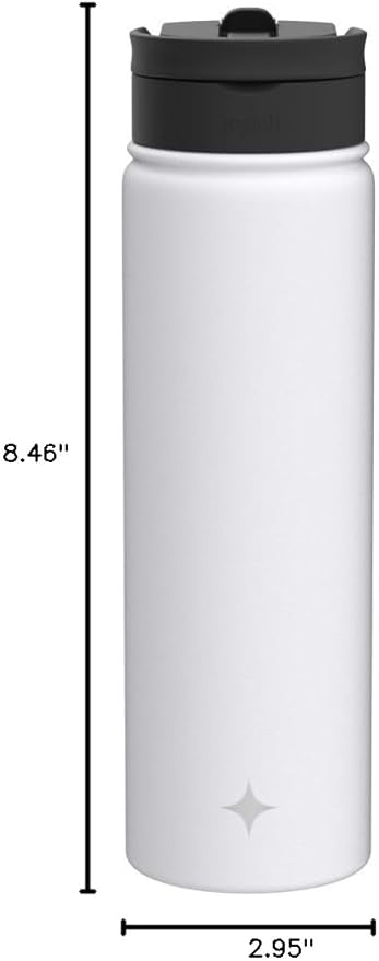JoyJolt Triple Insulated Water Bottle with Straw Lid AND Flip Lid! 22oz Water Bottle, 12 Hour Hot/Cold Vacuum Insulated Stainless Steel Water Bottle. BPA-Free Leakproof Water Bottles - Thermos Bottle