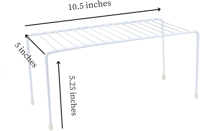 Evelots Wire Rack Cabinet Shelf Organizer -2 Pack Sturdy Metal Cabinet Riser Shelf - Double Space-Great for Kitchen, Freezer, Pantry -Rustproof