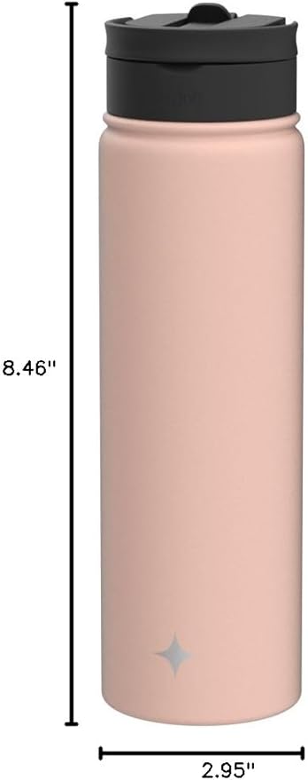 JoyJolt Triple Insulated Water Bottle with Straw Lid AND Flip Lid! 22oz Water Bottle, 12 Hour Hot/Cold Vacuum Insulated Stainless Steel Water Bottle. BPA-Free Leakproof Water Bottles - Thermos Bottle