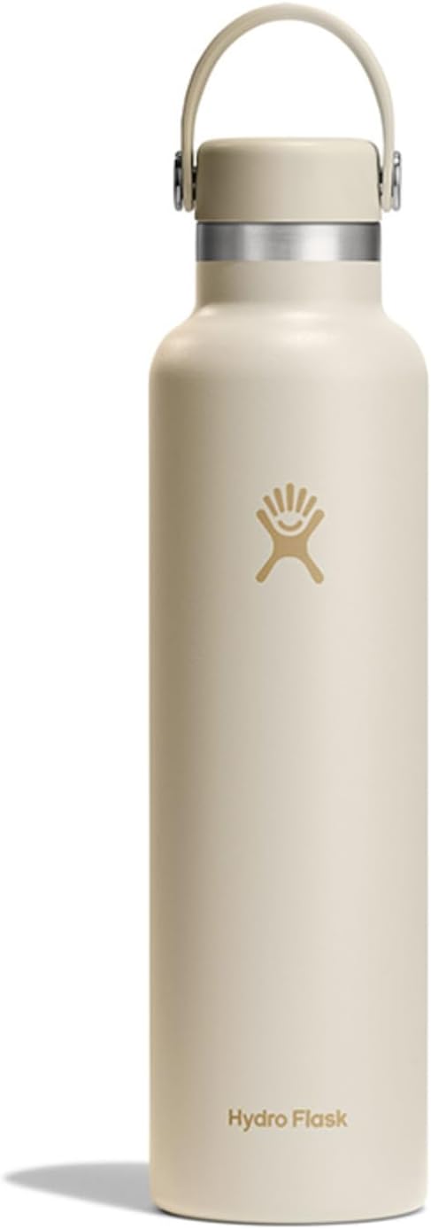 HYDRO FLASK Water Bottle - Insulated Stainless Steel - Non Spill, Leakproof in 24 Oz Coconut Cream