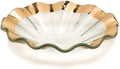 Annieglass Ruffle 7 Inch Bowl with 24k Gold, Timeless Glass Tableware for all Occasions, Made in the USA