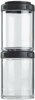 BlenderBottle GoStak Twist n' Lock Storage Jars, 150cc 2-Pak, Black