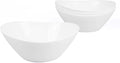 43 OZ Serving Bowl Set of 4, Opal Glass 9 inch Oval Serving Dishes for Salad, Side Dishes, Fruit Kitchen, Microwave & Dishwasher Safe, White