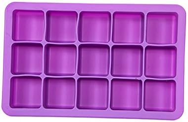 Ice Cube Mold Elbee Home 2 Pack Silicone Ice Cube Tray Flexible 15 Cube Purple Silicone Ice Cube Trays Made from Food Grade Silicone are Reusable & BPA Free Perfect for Whiskey and Cocktails