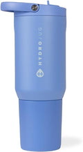 HydroJug Sport - Stainless Steel Tumbler with Straw, Vacuum Insulated, 20oz Leakproof Water Bottle, Ergonomic Design, Reusable, Dishwasher Safe, Rubber Base, Durable for Gym or Outdoors, Light Blue
