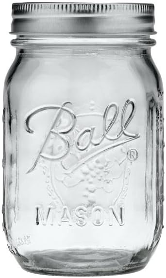 Ball Regular Mouth Glass Mason Jars with Lids and Bands, Used for Canning (Pint, 16 Ounce (Pack of 6))