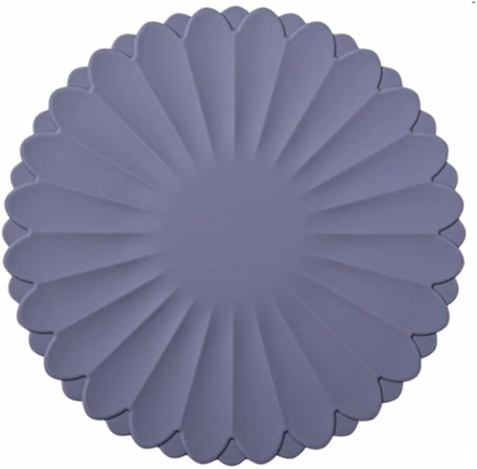 Heat-Resistant Silicone Trivet Mats, Non-Slip Hot Plate Holder for Kitchen Countertops & Dining Table, Reusable Pot Holder Pad with Secure Grip, Dishwasher Safe (Grey, Diameter: 30cm/11.81")
