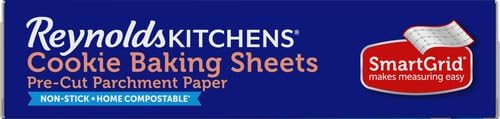 Reynolds Kitchens Cookie Baking Sheets, Pre-Cut Parchment Paper, 22 Sheets (Pack of 2)